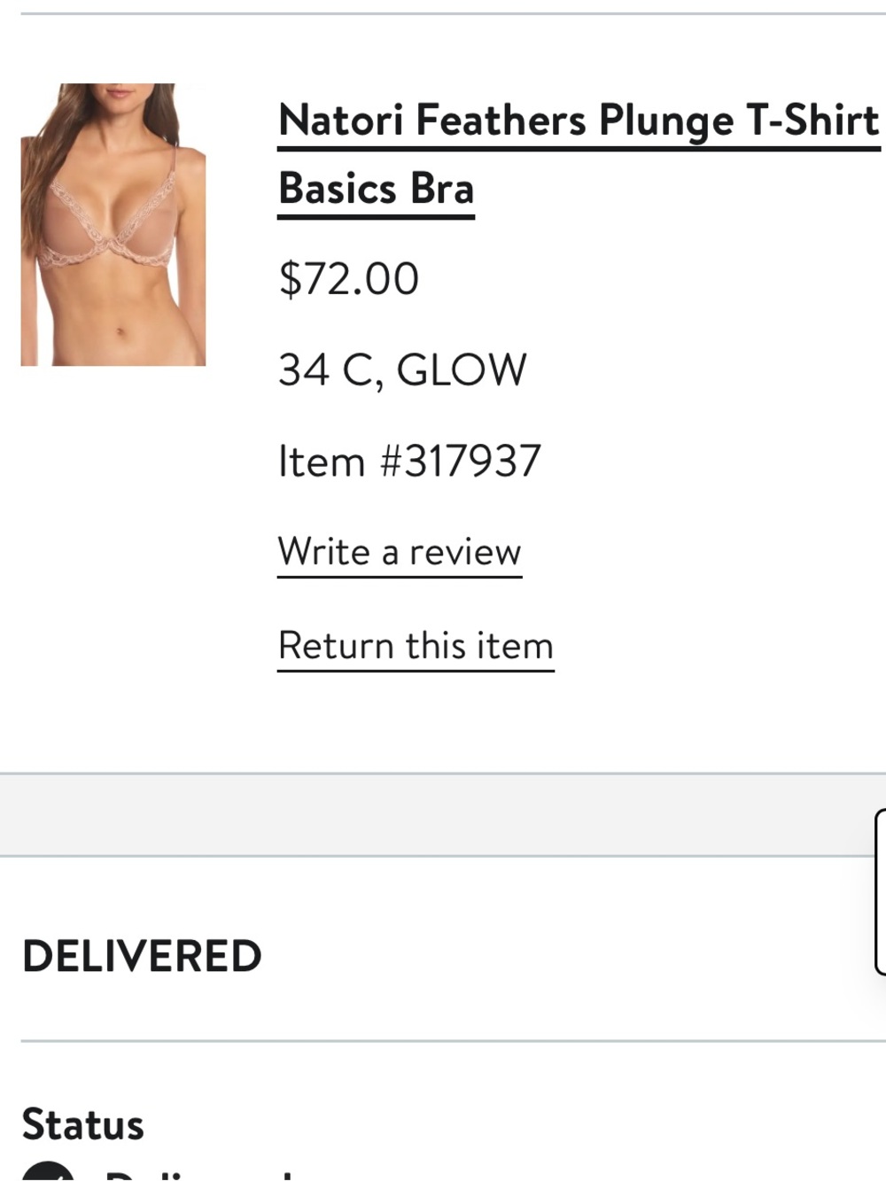 Natori Feathers Plunge T-Shirt Basics Bra in Glow